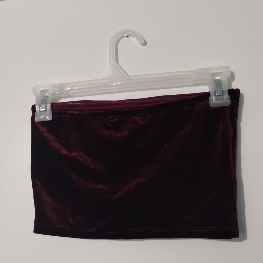 Forever 21 Velvet Tube Top in Rich Burgundy